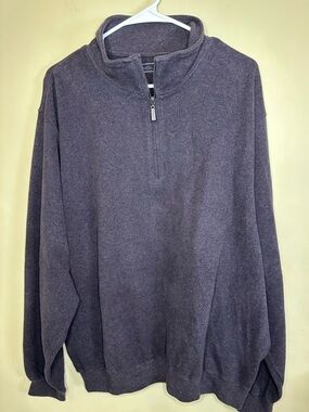 Carnoustie Men’s XL Dark Gray Quarter Zip Long Sleeve Cotton Sweater
